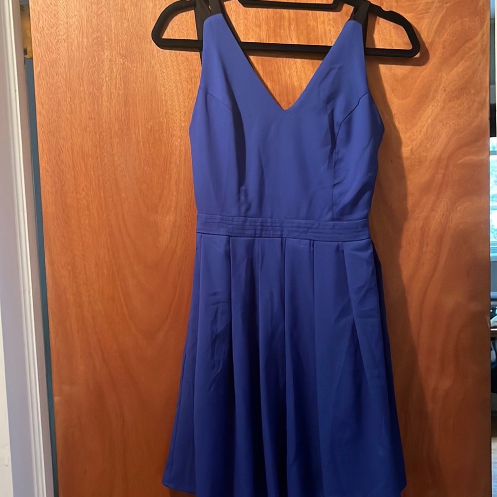 Blue skater backless dress